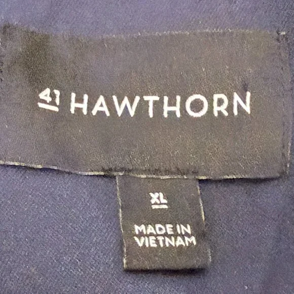 Navy Trench Coat With Grey Tortoiseshell Buttons Belted - Picture 6 of 6